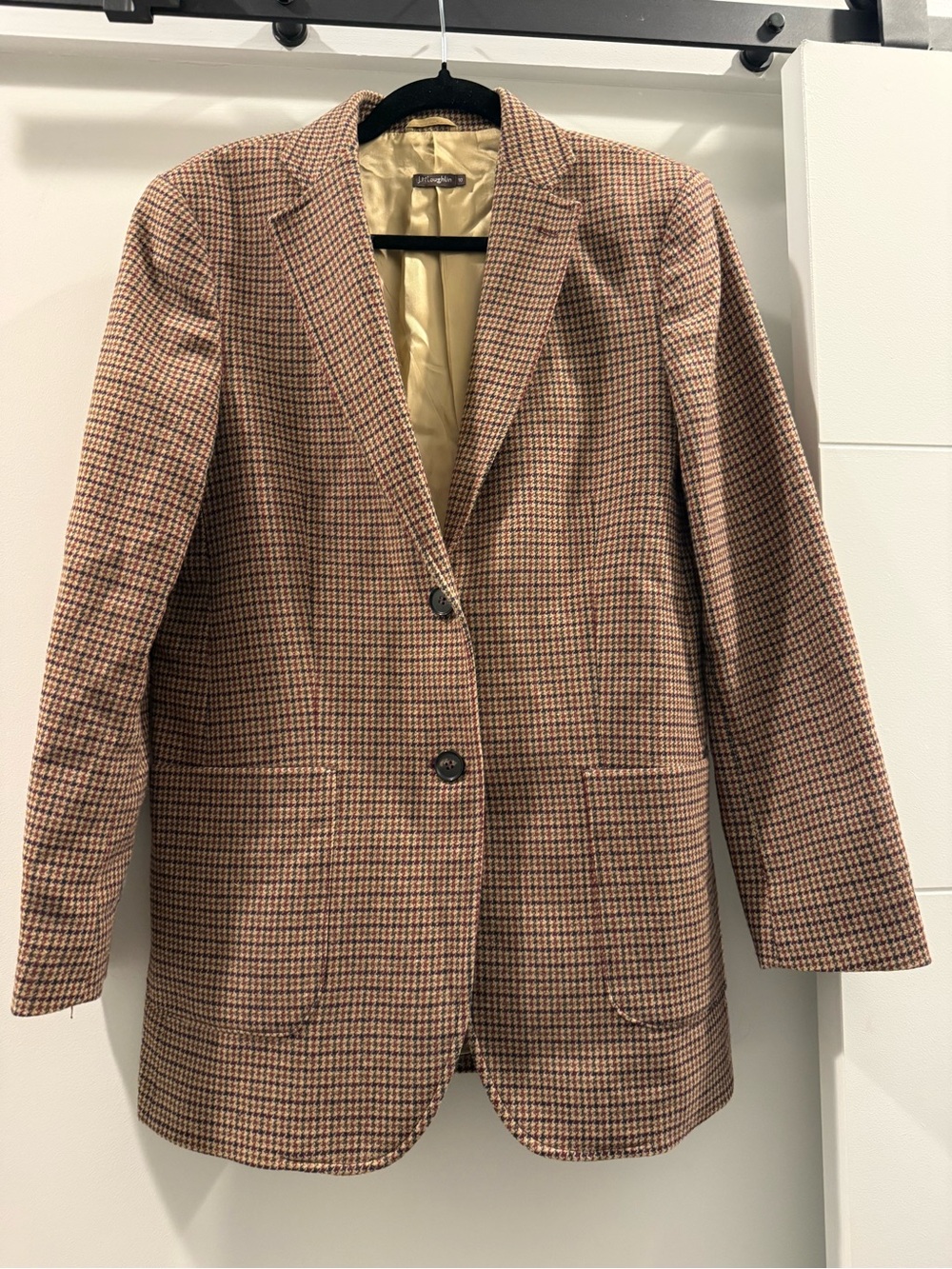 J. McLaughlin Brown Oversized Houndstooth Blazer